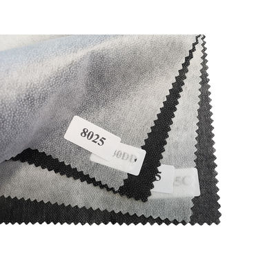 Ενσωματωμένα ενσωματωμένα 16-100gm Polyester Double Dot Non Woven Thin Fusible Interlining