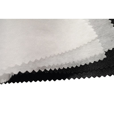 Ενσωματωμένα ενσωματωμένα 16-100gm Polyester Double Dot Non Woven Thin Fusible Interlining